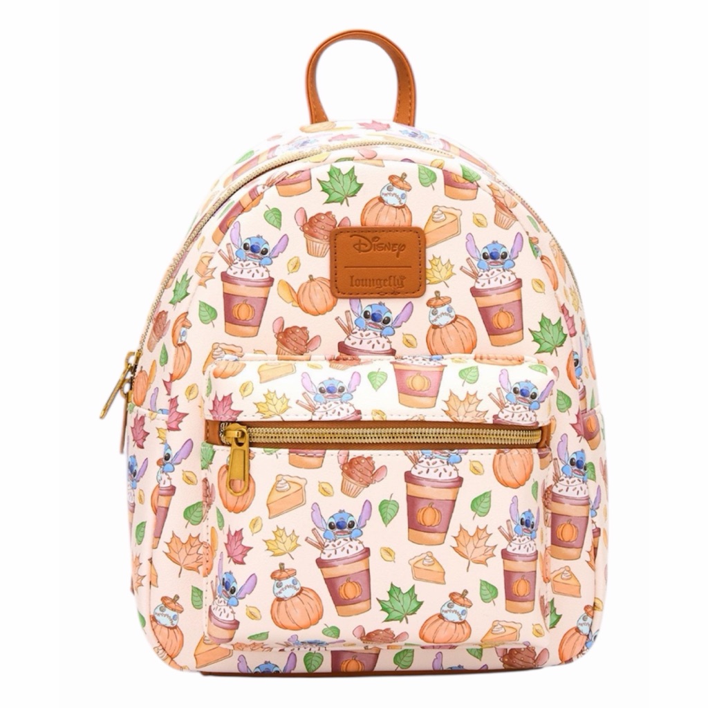 New Loungefly Disney Lilo & Stitch Pumpkin Spice Latte Halloween Fall Mini Backp
